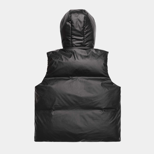 “Baby Alligator” Goose Down Black Vest