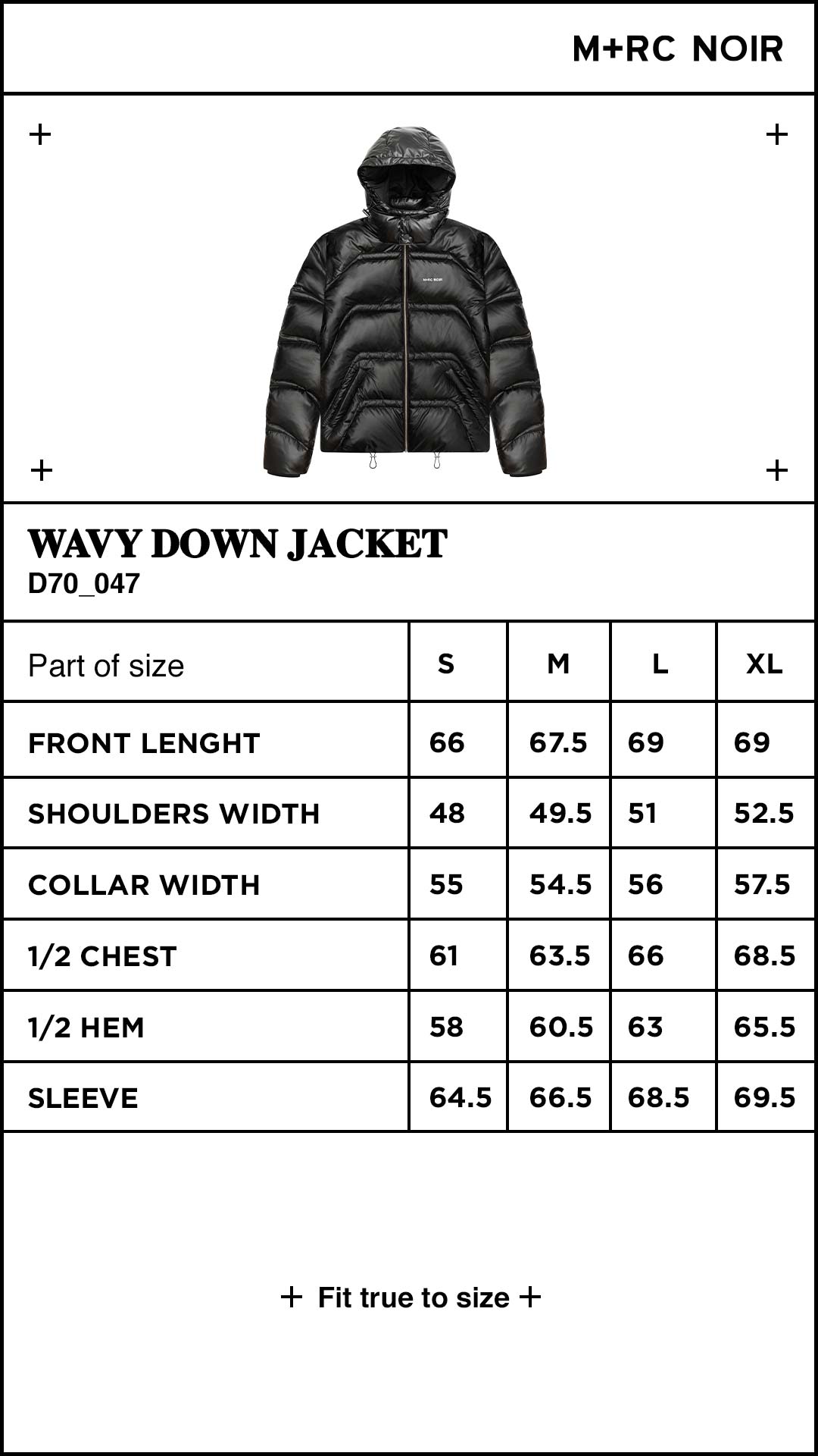 Wavy Down Black Jacket