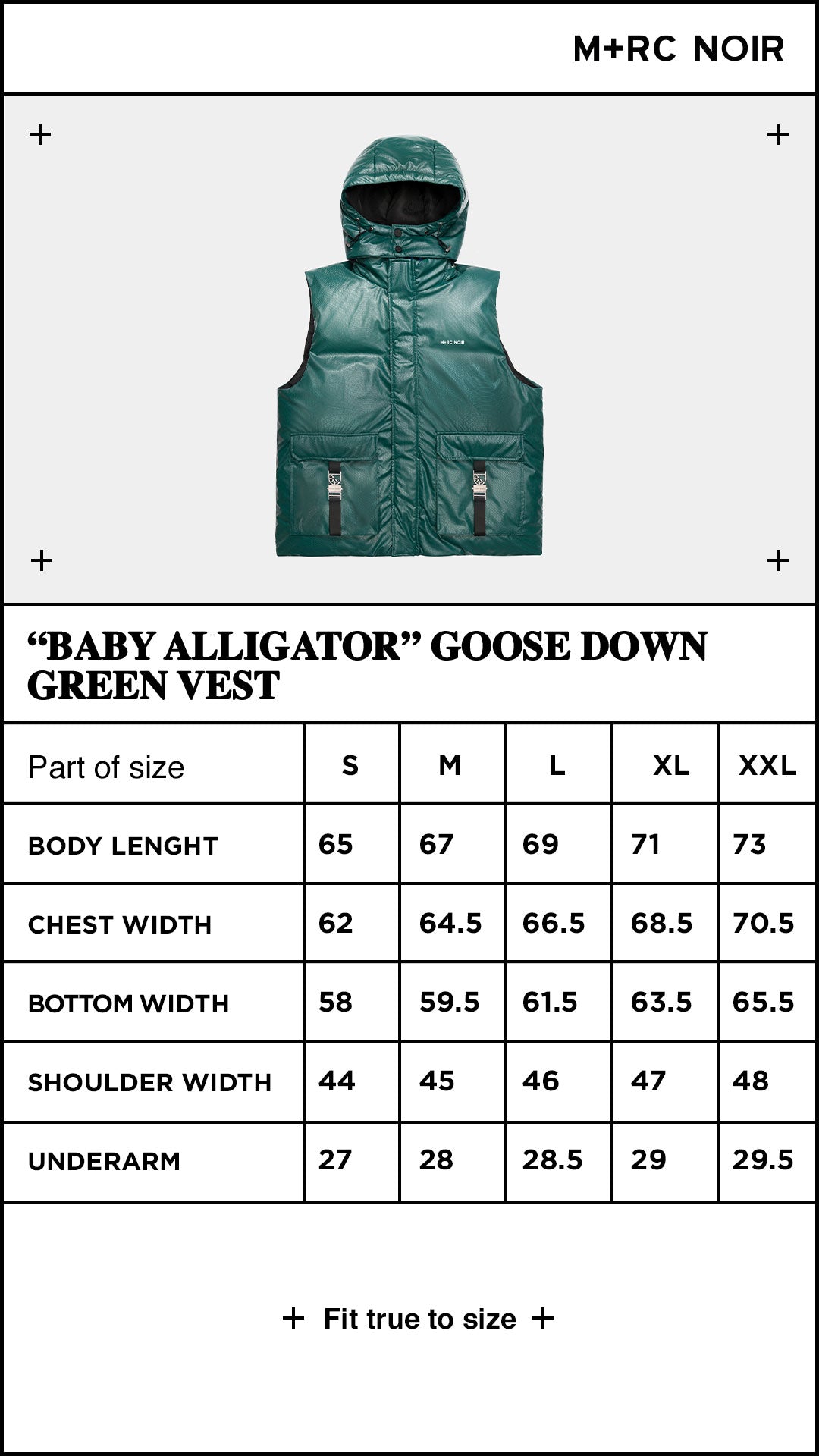 “Baby Alligator” Goose Down Green Vest