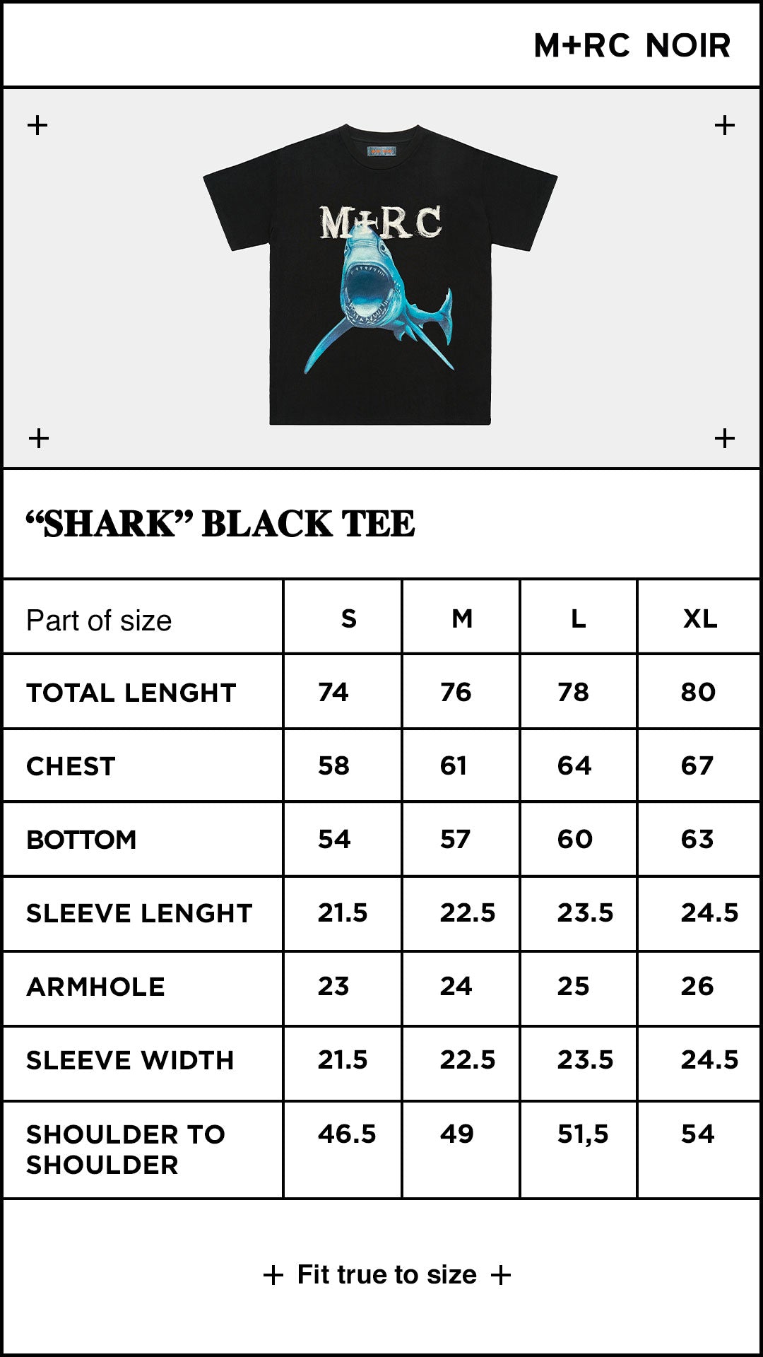 Shark black tee