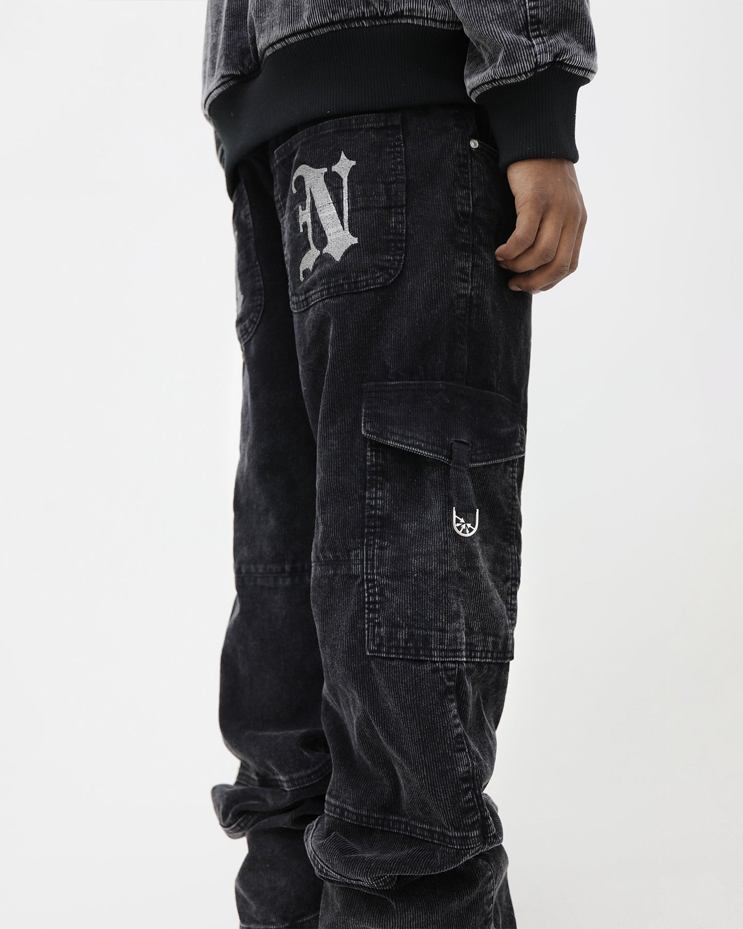 Styx Corduroy Black Cargo Pant