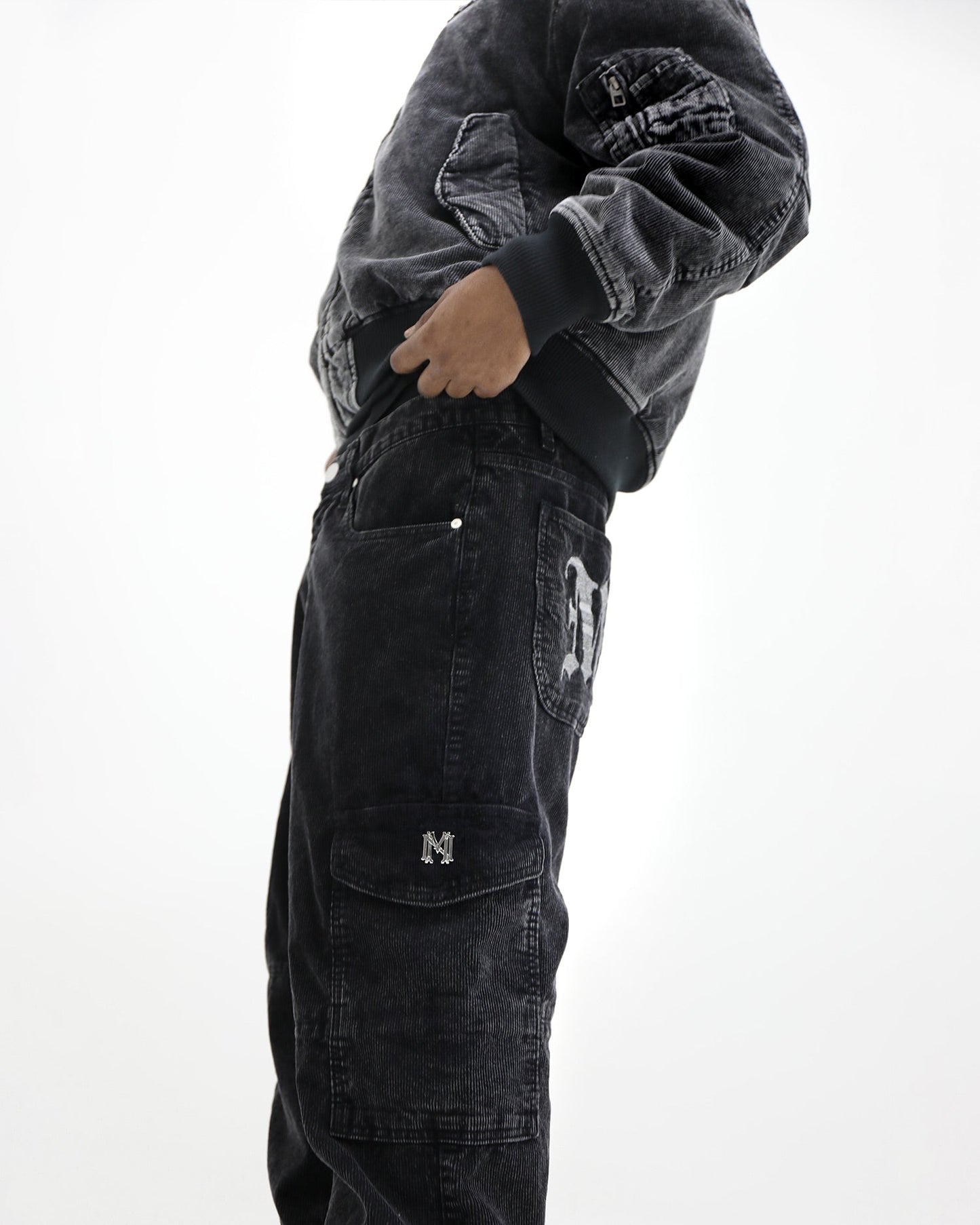 Styx Corduroy Black Cargo Pant