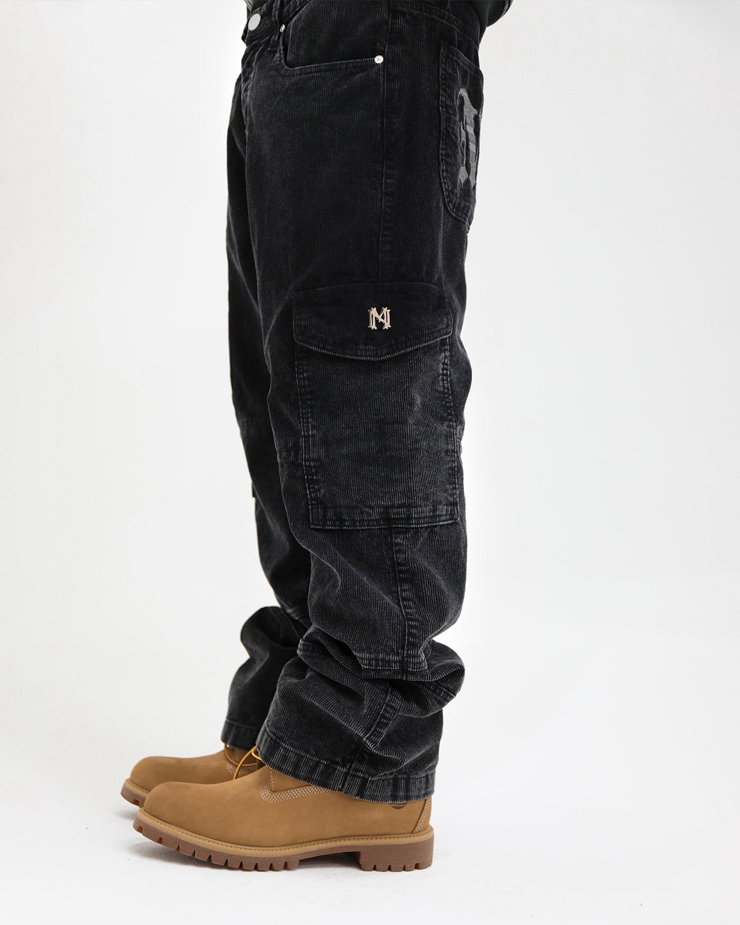 Styx Corduroy Black Cargo Pant