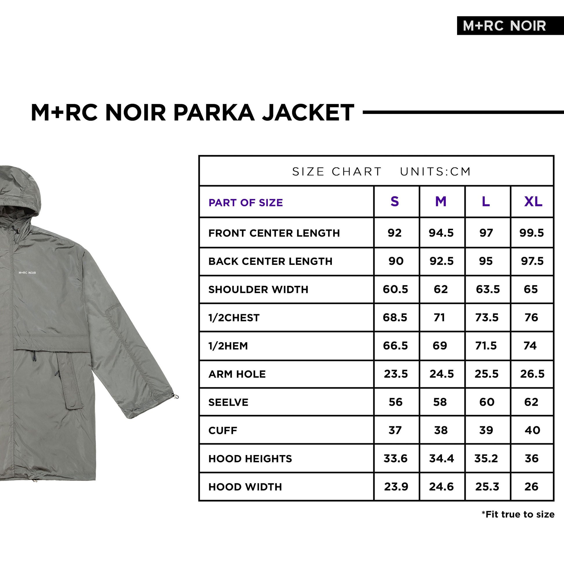 M+RC NOIR Downtown Nylon Parka grey jacket-mrcnoir