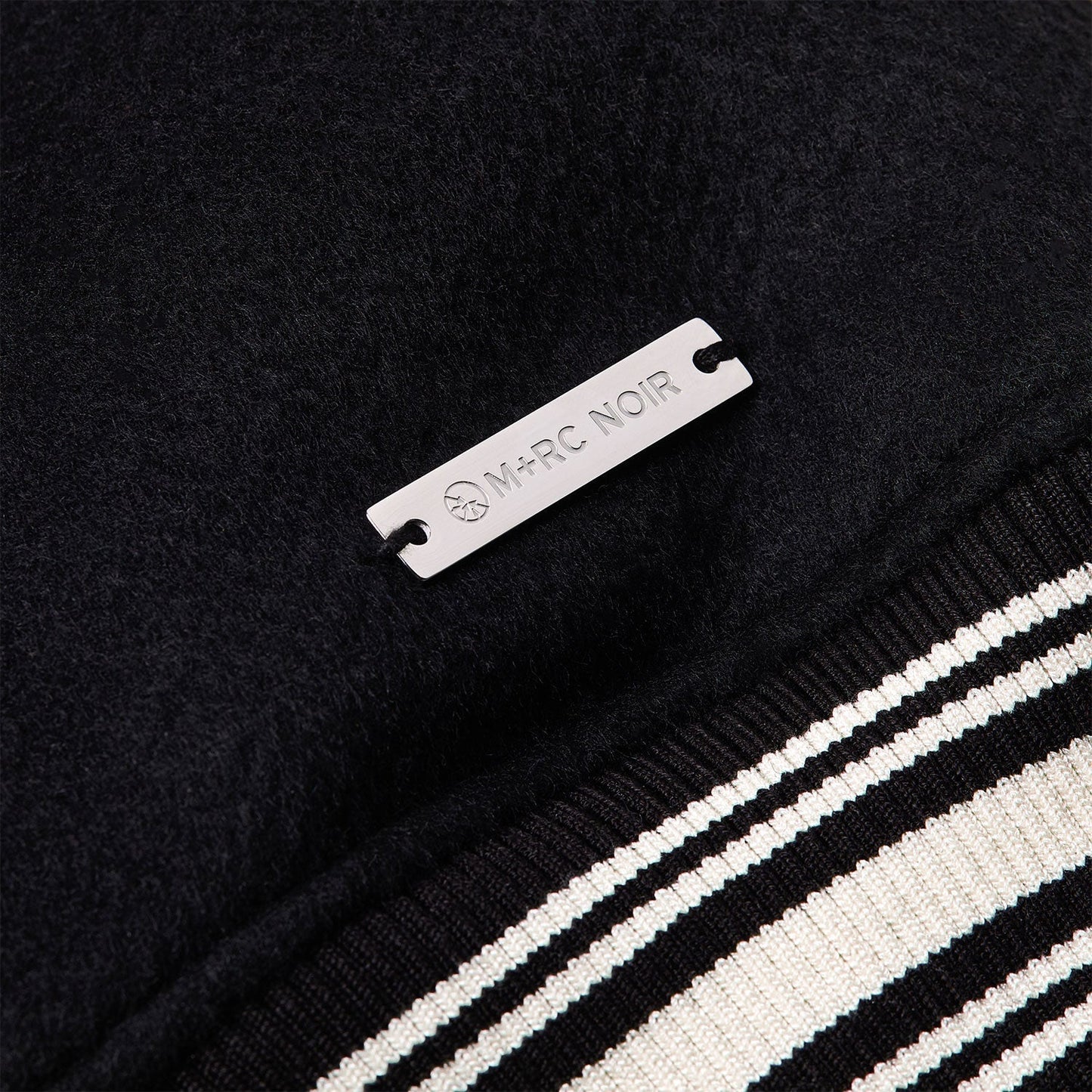 Black Beige Styx Varsity Jacket - mrcnoir