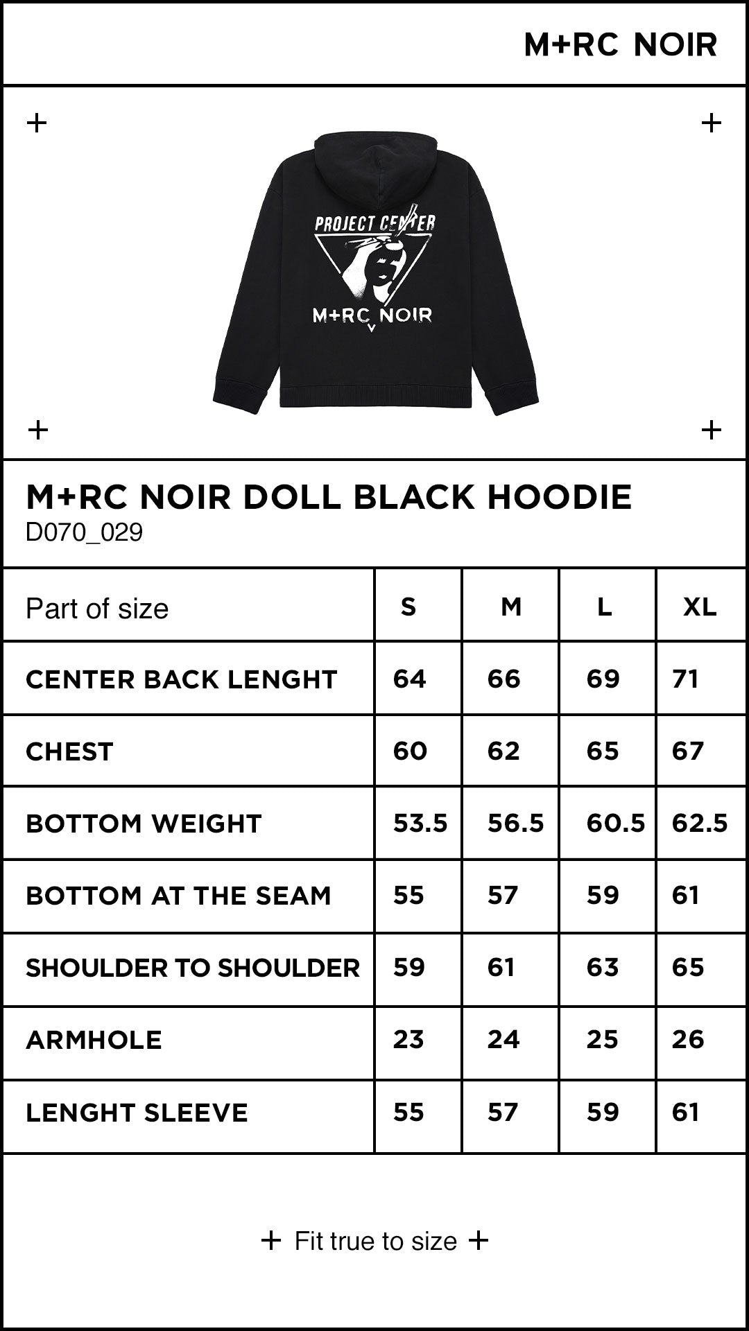 DOLL BLACK HOODIE - mrcnoir